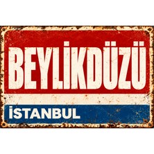 Lucena Beylikdüzü Istanbul Retro Vintage Eskitme Metal Duvar Tablosu Dekoratif Tabela  15X20 cm