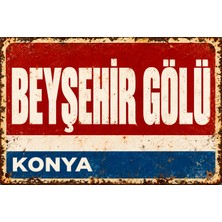 Lucena Beyşehir Gölü Konya Vintage Retro Eskitme Metal Duvar Tablosu Dekoratif Tabela  15X20 cm