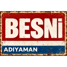 Lucena Besni Adıyaman Retro Vintage Eskitme Metal Duvar Tabelası Dekoratif Teneke Levha 15X20 cm