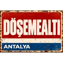 Lucena Döşemealtı Antalya Retro Vintage Eskitme Metal Duvar Tabelası Dekoratif Levha 15X20 cm