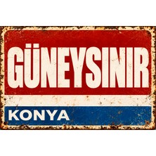 Lucena Güneysınır Konya Retro Vintage Metal Duvar Tablosu Eskitme Yol Tabelası Dekoratif Levha 15X20 cm