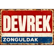 Lucena Devrek Zonguldak Retro Vintage Eskitme Metal Duvar Tablosu Dekoratif Tabela  15X20 cm