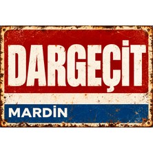 Lucena Dargeçit Mardin Retro Vintage Metal Duvar Tabelası Eskitme Tasarım Dekoratif Levha 15X20 cm