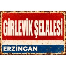 Lucena Erzincan Girlevik Şelalesi Retro Vintage Metal Duvar Tablosu Dekoratif Eskitme Tabela  15X20 cm