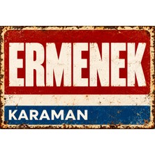 Lucena Ermenek Karaman Retro Vintage Eskitme Metal Duvar Tablosu Dekoratif Teneke Tabela  15X20 cm