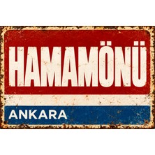 Lucena Hamamönü Ankara Vintage Retro Eskitme Metal Duvar Tablosu Dekoratif Tabela  15X20 cm