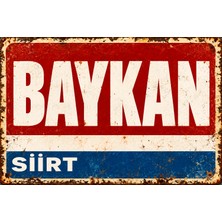 Lucena Baykan Siirt Retro Vintage Eskitme Metal Duvar Tablosu Dekoratif Yol Tabelası  15X20 cm
