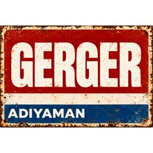 Lucena Gerger Adıyaman Retro Vintage Metal Duvar Tablosu Eskitme Ilçe Tabelası Dekoratif Levha 15X20 cm
