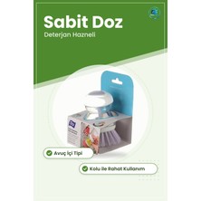 Deterjan Hazneli Bulaşık Fırçası Sabit Doz Dağıtıcılı Avuç Içi Tipi Mutfak Temizlik Aleti Günlük