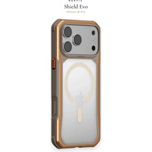 iPhone 18 Pro Uyumlu Kılıf M-Safe Şarj Özellikli Raptic Shield Evo Serisi Airbagli Kapak Gold
