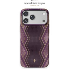 iPhone 18 Pro Uyumlu Kılıf M-Safe Şarj Özellik Raptic Aramid Skin Scepter Serisi Karbon Kapak Bordo