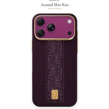 iPhone 18 Pro Kılıf M-Safeli Raptic Aramid Skin Rise Serisi 24 Ayar Altın Kaplamalı Karbon Kapak Mor
