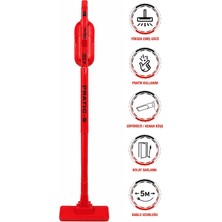 Fantom P 1200 Kırmızı Dik Süpürge Torbasız ve Güçlü Emiş Teknolojisi ile Pratik Kullanım Sunar