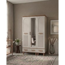 Ozmira Home Gris 3 Kapılı Aynalı Mdf Gardırop