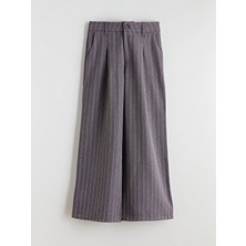 LC Waikiki Lcw Kids Gri Wideleg Pileli Kız Çocuk Pantolon