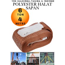 Kayra Leather Craft 6 Ton 4 Metre Kahve Polyester Sapan - Yüksek Mukavemetli Yük Kaldırma ve Taşıma Spanzeti - Endüstriyel Sınıf, Güvenli Bağlama ve Sabitleme Halatı Ağır Yük Taşıma, Indirme ,sabitleme Halatı
