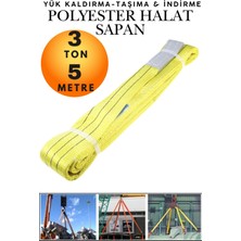 Kayra Leather Craft 3 Ton 5 Metre Kahve Polyester Sapan - Yüksek Mukavemetli Yük Kaldırma ve Taşıma Spanzeti - Endüstriyel Sınıf, Güvenli Bağlama ve Sabitleme Halatı Ağır Yük Taşıma, Indirme ,sabitleme Halatı