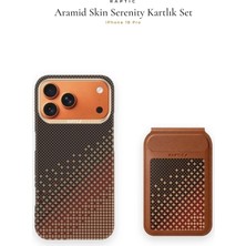 iPhone 18 Pro Kılıf Raptic 2in1 Bundle Kit Aramid Skin Serenity Serisi Kartlık ve Karbon Kahverengi