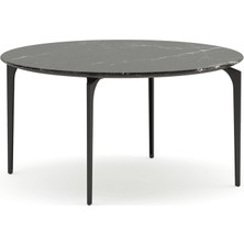 Bürotime ARTE Sehpa, yuvarlak, mermer, vega, antrasit, Ø80cm