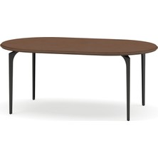 Bürotime ARTE Sehpa, oval, deri, taba, antrasit, 60x100cm