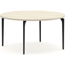Bürotime ARTE Sehpa, yuvarlak, akasya, siyah, Ø80cm