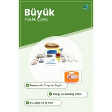 Ilk Yardım Ekipmanı Büyük Plastik Çantalı Seti Ev Araç Iş Yeri Yara Bakım Sargı Bandaj