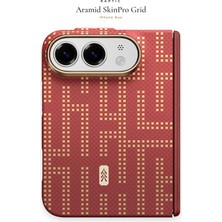 iPhone Duo Uyumlu Kılıf M-Safe Özellikli Raptic Aramid Skinpro Grid Serisi Karbon Kapak Kırmızı