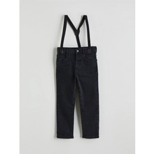 LC Waikiki Lcw Kids Siyah Askılı Erkek Çocuk Jean Pantolon