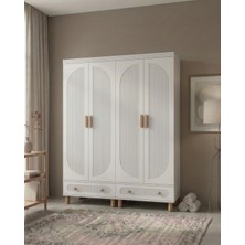 Ozmira Home Cury 4 Kapılı Mdf Gardırop
