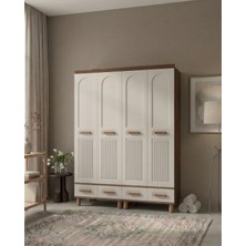 Ozmira Home Gris 4 Kapılı Mdf Gardırop