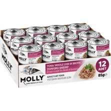Molly Kendi Et Suyu Içinde Ton Balıklı & Karidesli Yetişkin Kedi Konservesi 85 gr 12 Adet