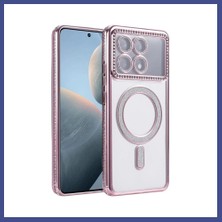 Canbia Poco X6 Pro Uyumlu Joke Simli Magneticsafe Kılıf - Pembe Kahy