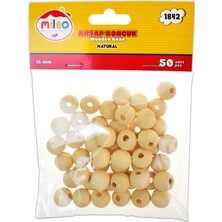 Mileo Ahşap Boncuk 15MM 50 Li Paket Naturel 1842 1 Adet