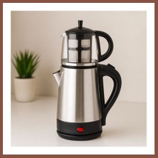 Bezos Elektrikli Cam Demlikli Çay Seti 1.7l+0.7l 1600W Dry