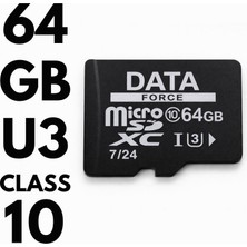 Burada Bulabilirsin Buradabulabilirsin Dataforce 64GB U3/CL10 7/24 Surveıllance 100/50MBS Hafıza Kartı Nl