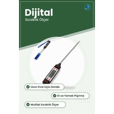 Gıda Termometresi Dijital Probe Mutfak Sıcaklık Ölçer Et Yemek Pişirme Ölçüm Ev Kullanımı