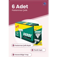 Tek Bıçaklı Tıraş Bıçağı Saplı Paslanmaz Çelik 6 Adet Hassas Bölge Tıraşı Kolay Kullanım Kişisel