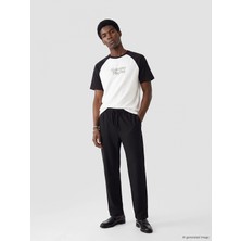 LC Waikiki Xsıde Siyah Loose Fit Keten Görünümlü Erkek Pantolon