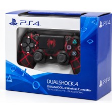 Sony Ps4 Uyumlu Dualshock 4 Kablosuz Oyun Kolu Siyah Kırmızı Spider Tasarım
