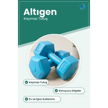 Plastik Köşeli Dambıl Altıgen Kaymaz Tutuşlı Ağırlık Kuvvet Antrenmanı Ev Spor Fitness Egzersiz