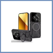 Yuva Izi Redmi 14C Uyumlu Kılıf Joy Lens Standlı Kapak - Siyah Ajs