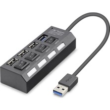 Milas Toptan mt USB 3.0 Anahtarlı Hub 4 Port 5 Gbps Siyah U3202