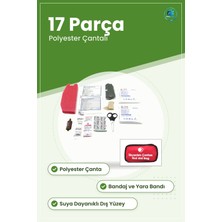 Ilk Yardım Seti 17 Parça Polyester Çantalı Ev Araç ve Iş Yeri Seyahat Ekipmanı Kiti