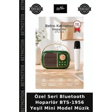 Özel Seri Bluetooth Hoparlör BTS-1956 Yeşil Mini Model Müzik