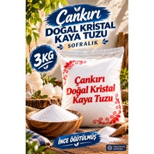 SETA Taş Değirmende Öğütülmüş Çankırı Doğal Kristal Kaya Sofra Tuzu 3 kg (Mavi Etiket)