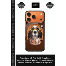 Premium 18 Pro Kılıf Magsafe Nakışlı Köpek Nimmy Standlı Model Mobil Koruma Aksesuar Çeşitleri