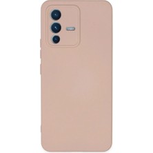 Milas Toptan Milas Vivo V23 5g Kılıf Nano Içi Kadife Silikon - Pudra