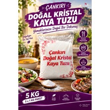 Seta Shop Taş Değirmende Öğütülmüş Çankırı Doğal Kristal Kaya Sofra Tuzu 5 kg (Mor Etiket)