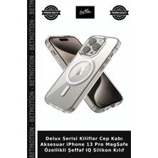 Delux Serisi Kiliflar Cep Kabı Aksesuar iPhone 13 Pro Magsafe Özellikli Şeffaf Iq Silikon Kılıf