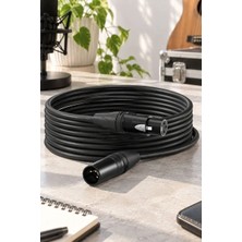 Midex MCB-20X Kaliteli Stereo Mikrofon kablosu Xlr + Xlr 20 Metre Siyah Renk